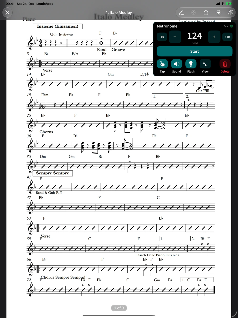 Built-in metronome